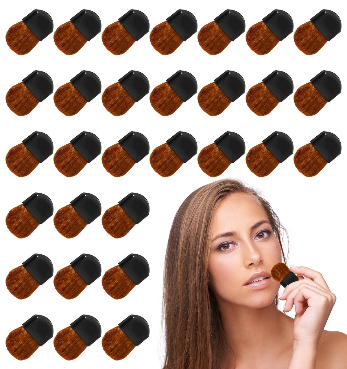 Small Blush Brush 30 Pcs Disposable Makeup Brushes Mini Blush Brush Mini Makeup Brush Blush Brushes for Makeup Cheeks - Beauty Tool for Girls Women Mixing Liquid Cream or Cosmetics