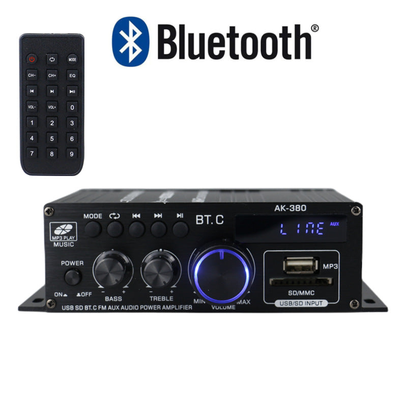 AK380 Bluetooth Car Home 12V Power Amplifier Device