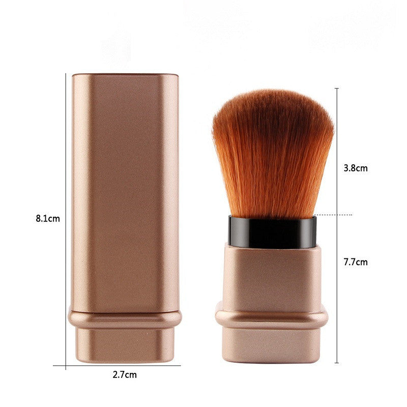 Large Gold Retractable Blush Powder Brush - Makeup Tool
